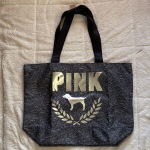 Victoria's Secret Black Tote with Gold PINK Logo